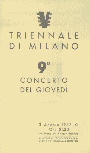 Image for Pieghevole del "nono Concerto del Giovedì", con logo di Mario Sironi