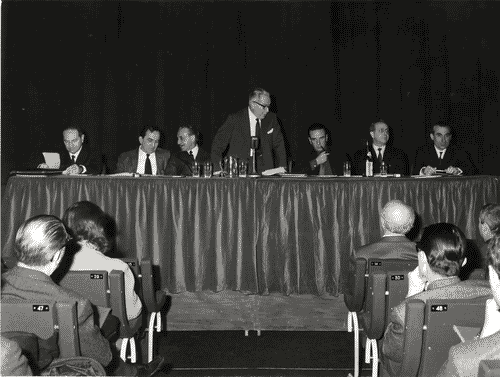 Image for XIV Triennale - Conferenza stampa - Dino Gentili - Albe Steiner - Marco Zanuso - Tommaso Ferraris - Giancarlo De Carlo - Vittoriano Viganò - Alberto Rosselli