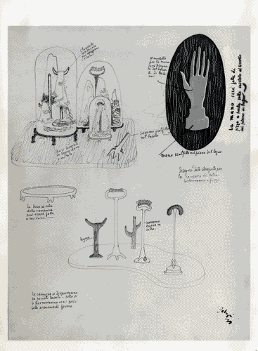 Image for VII Triennale - Mostra dei tessuti e dei ricami - Sezione dei merletti e dei ricami - Studio per l'allestimento di Fabrizio Clerici