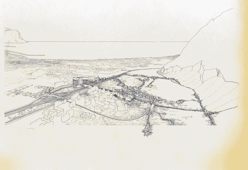 Image for Le città immaginate - Nove progetti per nove città. Sezione progettuale -Palermo (Nove progetti per l'architettura della circonvallazione) - Planimetria dell'area di progetto tra i ponti di Bonagia e Falsomiele