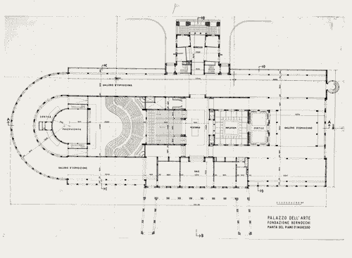 Image for Palazzo dell'Arte - Disegni di progetto - Pianta del piano d'ingresso