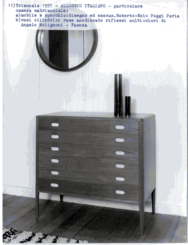 Image for XI Triennale - Parco Sempione - Mostra internazionale dell'abitazione - Alloggio italiano - Cassettiera e specchio