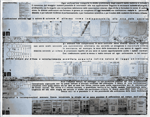 Image for VIII Triennale - Unificazione, modulazione e industrializzazione nell'edilizia - Unificazione e modulazione - Pannello espositivo