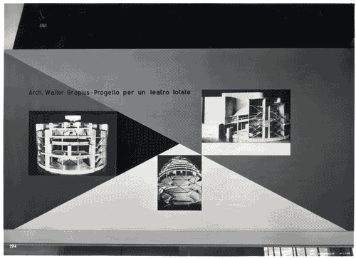 Image for Pannello della sezione Spettacolo dedicato al Progetto per un teatro totale di Walter Gropius