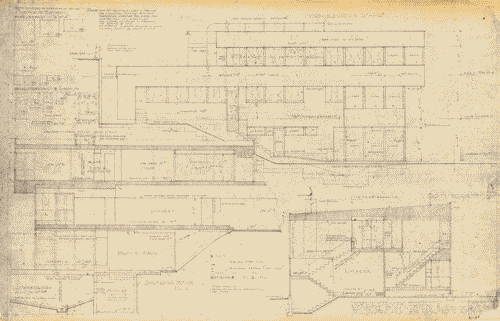 Image for Architettura ospedaliera. Lovell Health House, LA. Lato nord. Annotazioni manoscritte
