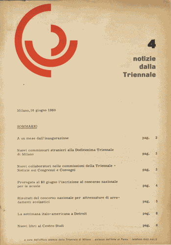 Image for Opuscolo di 7 pagine "Notizie dalla Triennale 4", con logo di Roberto Sambonet di colore rosso