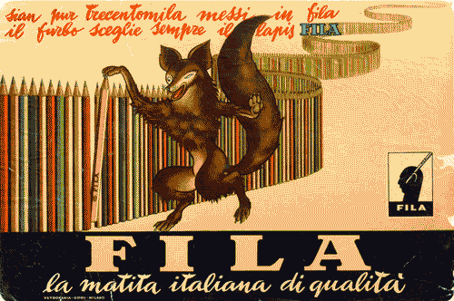 Image for Vetrofania "sian pur trecentomila messi in fila il furbo sceglie sempre il lapis FILA. FILA la matita italiana di qualità"