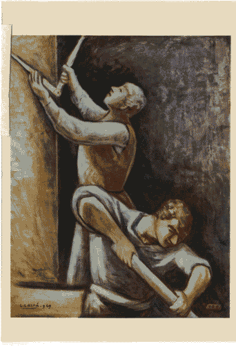 Image for Il luogo del lavoro - Il lavoro trasformato in immagini - Ritratto di un imprenditore collezionista: Giuseppe Verzocchi - Dipinto "Costruttori" - Carlo Carrà