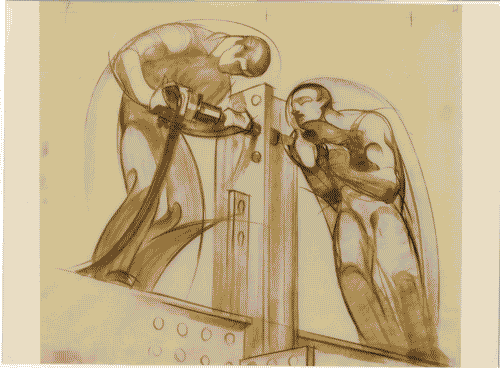 Image for Il luogo del lavoro - Il lavoro trasformato in immagini - Scene di lavoroindustriale - Carboncino "Cantiere"