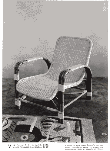 Image for V Triennale - Arti decorative e industriali - Sala dell'E.N.A.P.I. - Mobili di vimini-paglia-raphia - Poltrona da piroscafo