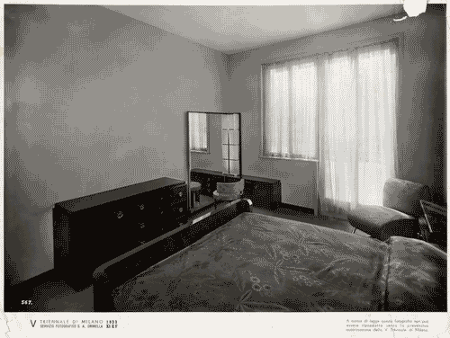 Image for V Triennale - Mostra dell'abitazione - Casa minima di Alessandro Cairoli, G.B. Varisco e Osvaldo Borsani - Camera da letto matrimoniale