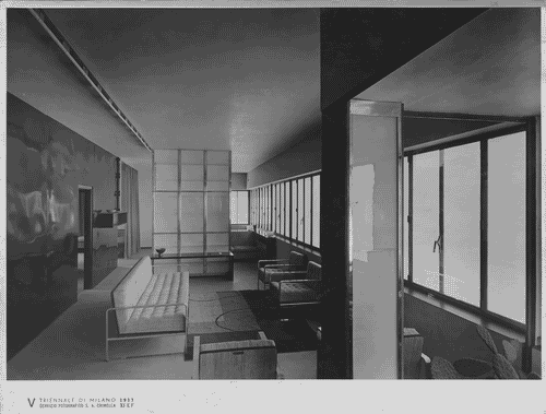 Image for V Triennale - Mostra dell'abitazione - Casa a struttura d'acciaio di Giuseppe Pagano, Franco Albini, Renato Camus, Giancarlo Palanti, Giuseppe Mazzoleni, Giulio Minoletti - Soggiorno