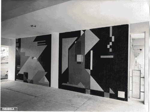 Image for IX Triennale - Quartiere sperimentale della Triennale di Milano (QT8) - Casa INA-Casa a 11 piani di Pietro Lingeri e Luigi Zuccoli - Portico con decorazioni in ceramica di Atanasio Soldati