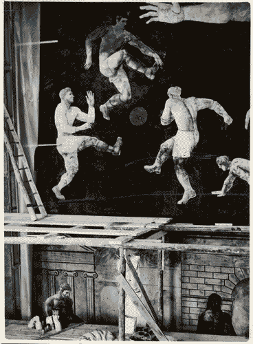 Image for V Triennale - Lavori di allestimento - Salone delle Cerimonie - Pittura murale "giochi atletici italiani" di Achille Funi