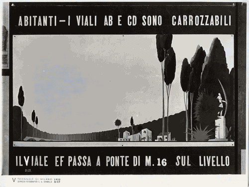 Image for V Triennale - Mostra internazionale di architettura moderna - I° galleria dell'Italia - Progetti di edifici tipici - Giardini - Giardino pubblico per città di 200.000 abitanti di Giulio Minoletti