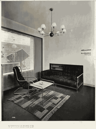 Image for V Triennale - Arti decorative e industriali - La Strada-Mostra d'ambienti moderni - Stanza da soggiorno di Adalberto Langer