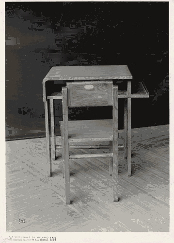 Image for V Triennale - Costruzioni nel parco Sempione - Aule scolastiche tipo - Banco singolo per aula di scuola rurale economica