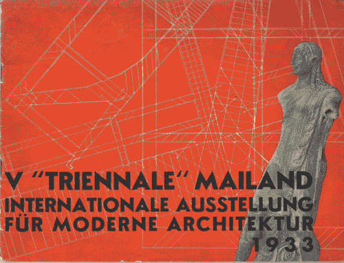 Image for Opuscolo "Triennale Mailand" (V Triennale di Milano. Esposizione Internazionale d'Architettura Moderna. 1933), 19 pagine, con regolamento e programma della mostra. La copertina è di colore rosso
