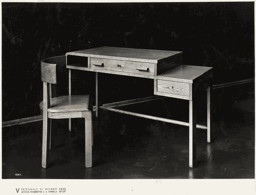 Image for V Triennale - Costruzioni nel parco Sempione - Aule scolastiche tipo - Cattedra per aula di scuola rurale economica