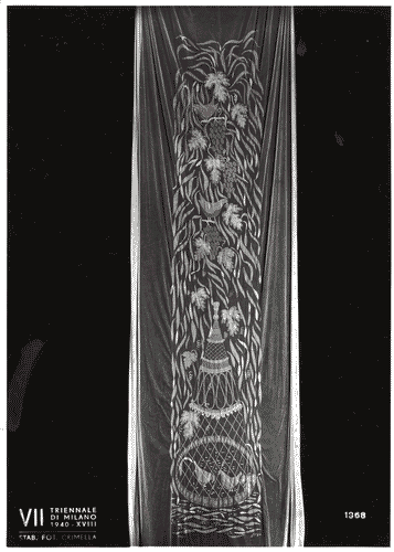 Image for VII Triennale - Mostra dell'E.N.A.P.I. - Ricami e merletti - Tenda ricamata di Eugenio Fegarotti