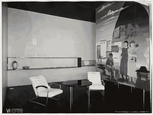 Image for VI Triennale - Mostra dell'arredamento - Progetto premiato al concorso per una sala da pranzo con decorazioni murali