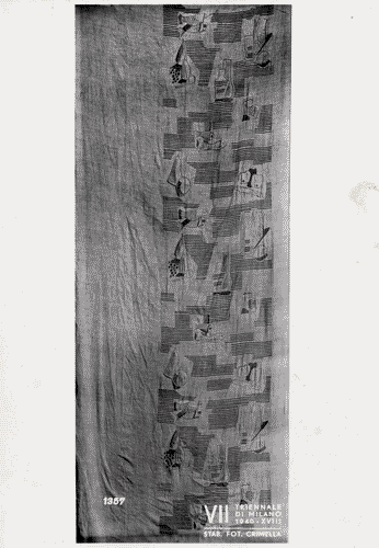 Image for VII Triennale - Mostra dell'E.N.A.P.I. - Ricami e merletti - Tenda ricamata di Bice Lazzari