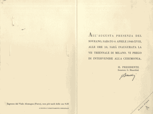 Image for Invito all'inaugurazione dell'Esposizione, di colore bianco, con logo in rilievo di Enrico Ciuti