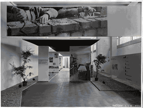 Image for VIII Triennale - Unificazione, modulazione e industrializzazione nell'edilizia - Industrializzazione nell'edilizia - Ingresso - Paolo A. Chessa - Vico Magistretti