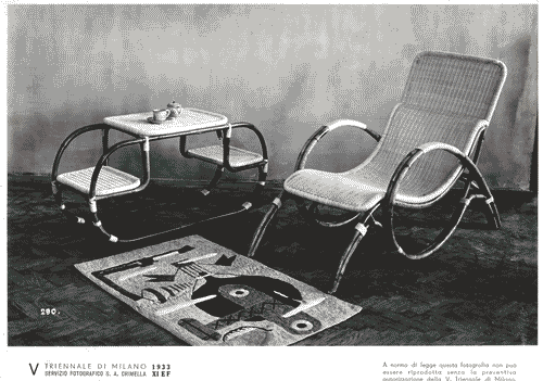 Image for V Triennale - Arti decorative e industriali - Sala dell'E.N.A.P.I. - Mobili di vimini-paglia-raphia - Mobili in canna e midollo per spiaggia