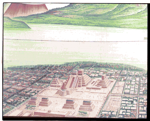 Image for XVII Triennale - Le città del mondo e il futuro delle metropoli - Partecipazioni internazionali - Sezione Messico - Veduta della città azteca Tenochtitlan e del lago