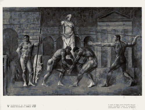 Image for V Triennale - Salone delle Cerimonie - Pittura murale "giochi atletici italiani" di Achille Funi