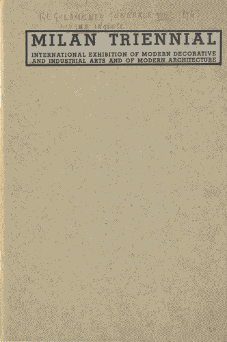 Image for Opuscolo con il "Regolamento Generale" per la VIII Esposizione del 1943 (sulla base di quello della VII), poi non realizzata, 21 pagine