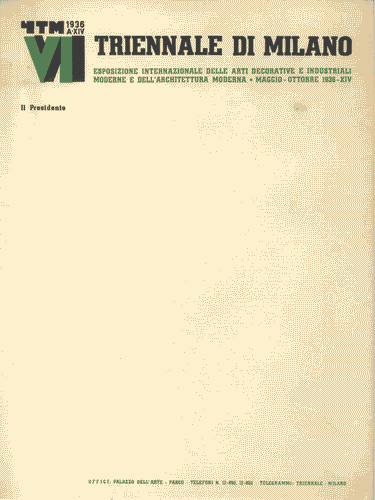 Image for Carta intestata "Il Presidente", pieghevole, con logo di Mario Sironi