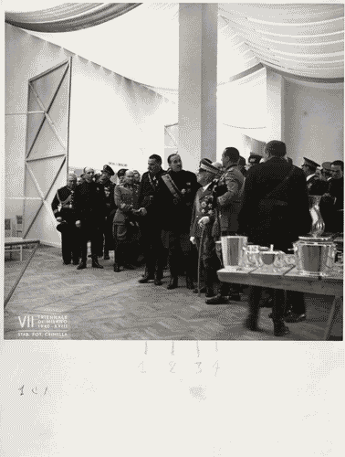 Image for VII Triennale - Inaugurazione - Visita del re d'Italia, Vittorio Emanuele III di Savoia - Giuseppe Bianchini - Giuseppe Bottai - Carlo Alberto Felice