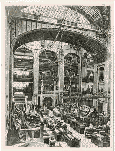 Image for XVII Triennale - Le città del mondo e il futuro delle metropoli - Partecipazioni internazionali - Sezione Germania - Grande salone vetrato dei magazzini Wertheim durante i lavori di ampliamento, di Alfred Messel