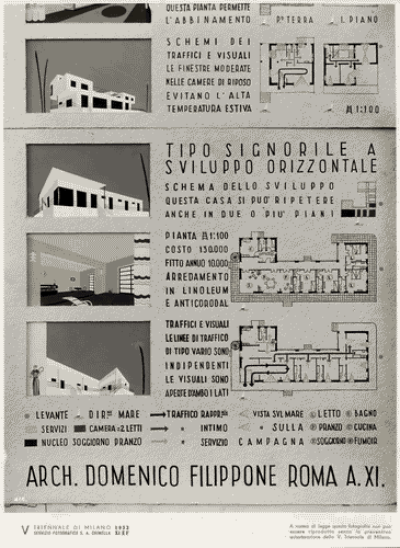 Image for V Triennale - Mostra internazionale di architettura moderna - I° galleria dell'Italia - Progetti di edifici tipici - Case di abitazione - Villa al mare-case d'affitto stagionale di Domenico Filippone