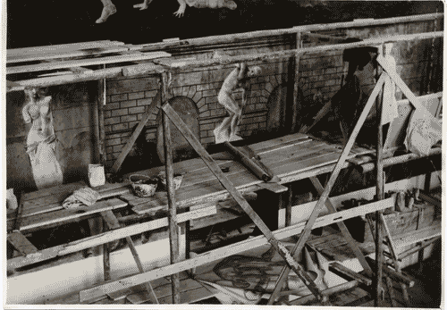 Image for V Triennale - Lavori di allestimento - Salone delle Cerimonie - Pittura murale "giochi atletici italiani" di Achille Funi