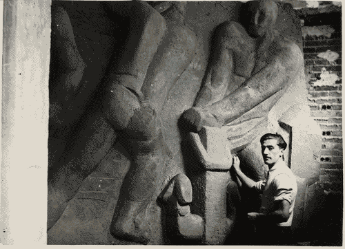 Image for V Triennale - Lavori di allestimento - Bassorilievo "I pescatori" - Leone Lodi