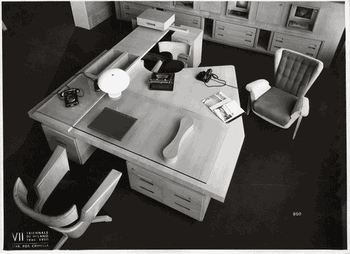 Image for VII Triennale - Mostra dell'arredamento per ufficio - Ufficio pubblicità di industria tessile di Carlo De Carli