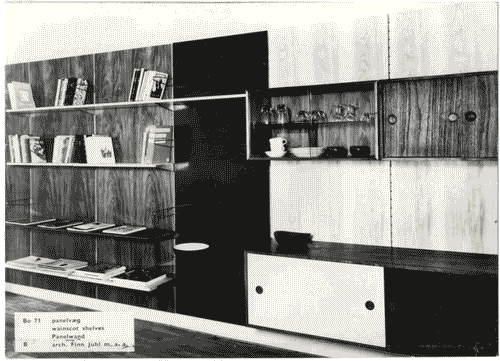 Image for XI Triennale - Parco Sempione - Mostra internazionale dell'abitazione - Alloggio danese -Libreria e mobili componibili