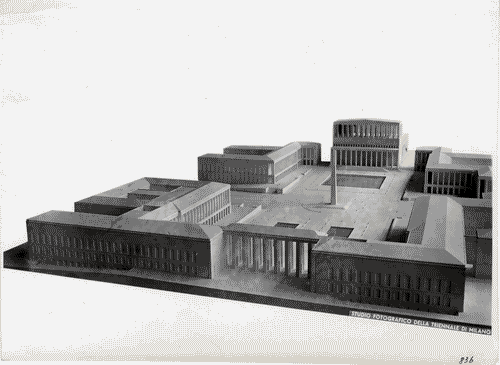 Image for VII Triennale - Mostra dell'architettura - Sezione 1°. L'E42, Olimpiade della civiltà - Modello in scala della piazza Imperiale per l'Esposizione internazionale di Roma di Francesco Fariello, Luigi Moretti, Saverio Muratori e Ludovico Quaroni
