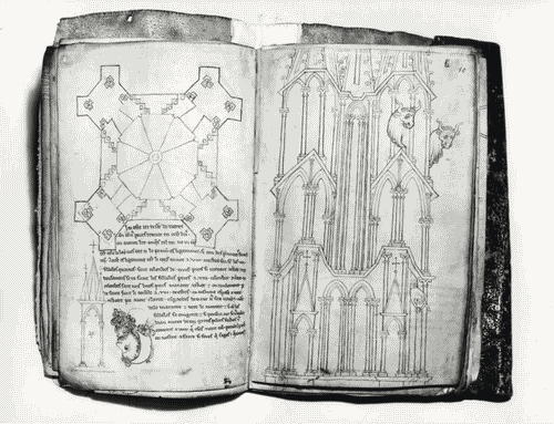 Image for IX Triennale - Studi sulle proporzioni - Riproduzione di una pagina appartenente al manoscritto membranaceo "Album de dessins" di Villard de Honnecourt