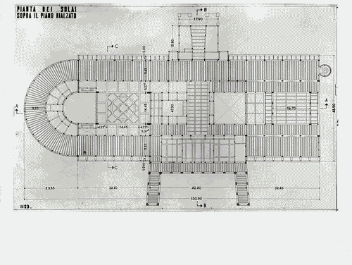 Image for Palazzo dell'Arte - Disegni di progetto - Pianta della struttura dei solai del piano rialzato
