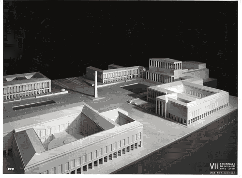 Image for VII Triennale - Mostra dell'architettura - Sezione 1°. L'E42, Olimpiade della civiltà - Modello in scala della piazza Imperiale per l'Esposizione internazionale di Roma di Francesco Fariello, Luigi Moretti, Saverio Muratori e Ludovico Quaroni