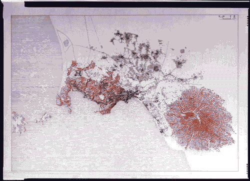 Image for Le città immaginate - Nove progetti per nove città. Sezione progettuale -Napoli (Interventi per il progetto Pozzuoli) - Quadro territoriale dei Campi Flegrei, di Joan Busquets