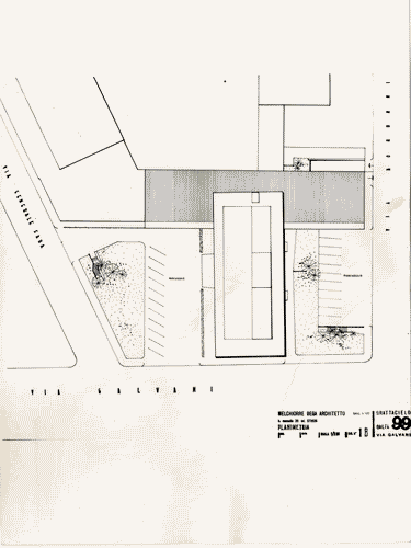 Image for XII Triennale - Proposta di trasformazione della Zona Farini di Milano - Planimetria dell'isolato fra via Fara, via Galvani e via Bordoni a Milano