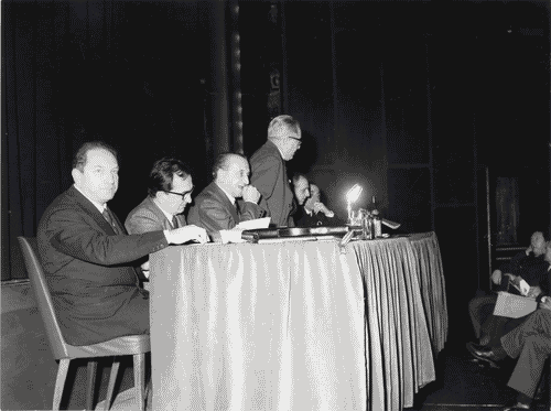 Image for XIV Triennale - Conferenza stampa - Dino Gentili - Albe Steiner - Marco Zanuso - Tommaso Ferraris - Vittoriano Viganò - Alberto Rosselli