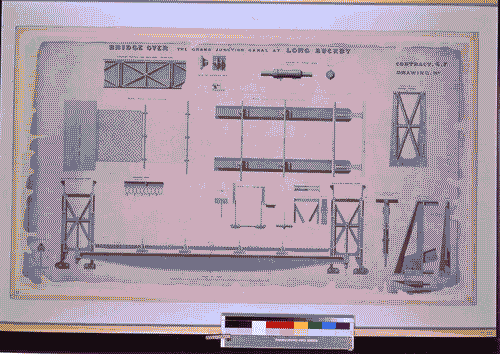 Image for L'avventura delle idee nell'architettura 1750-1890 - Sezione Architetturae Tecnicismo - Linea ferroviaria Londra - Birmingham di Roberty Stephenson- Disegno dei dettagli costruttivi del pontesul Grand Junction Canal