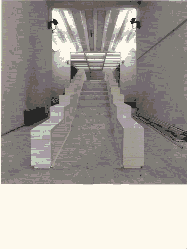 Image for Le città immaginate - Lavori di allestimento - Scala all'ingresso