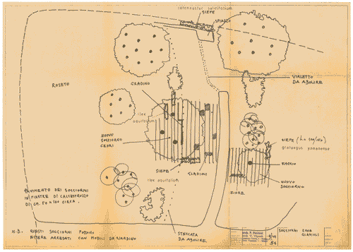 Image for Parco. Soggiorni all'aperto. Soggiorni zona gladioli. Pianta con indicazione specie vegetali